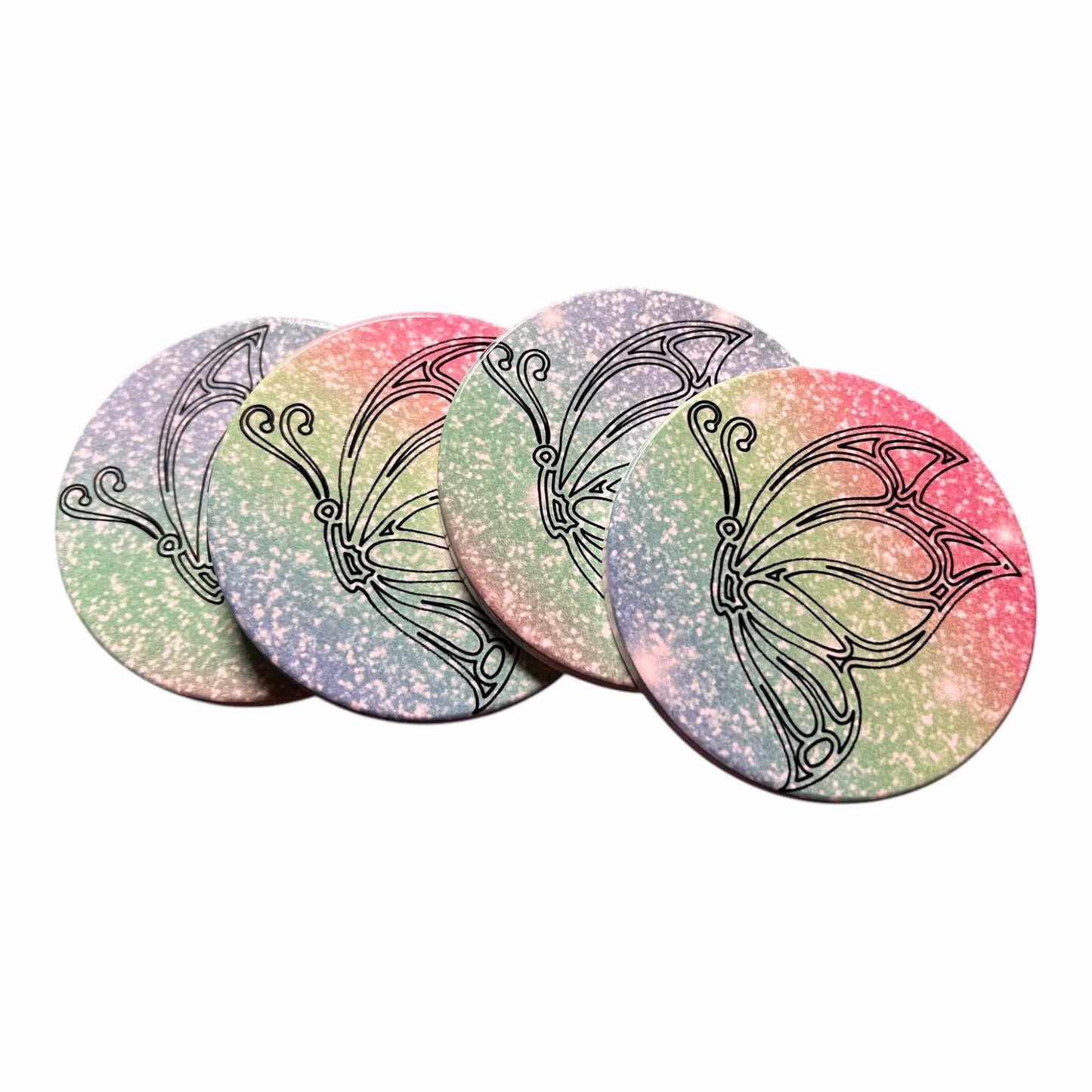 Butterfly Fantasy Ceramic Coaster Set
