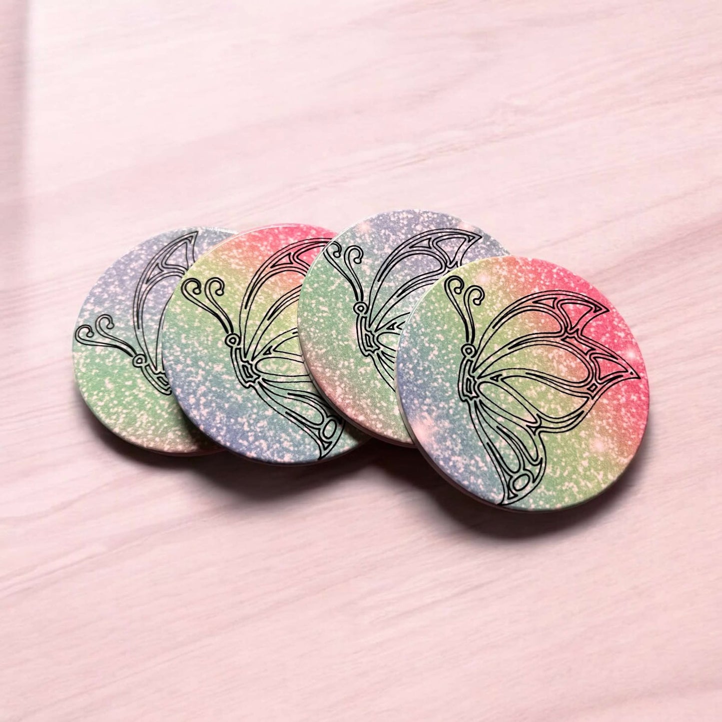 Butterfly Fantasy Ceramic Coaster Set